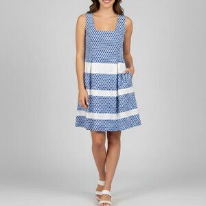Ricki’s Blue White Fit & Flare Sleeveless Dress